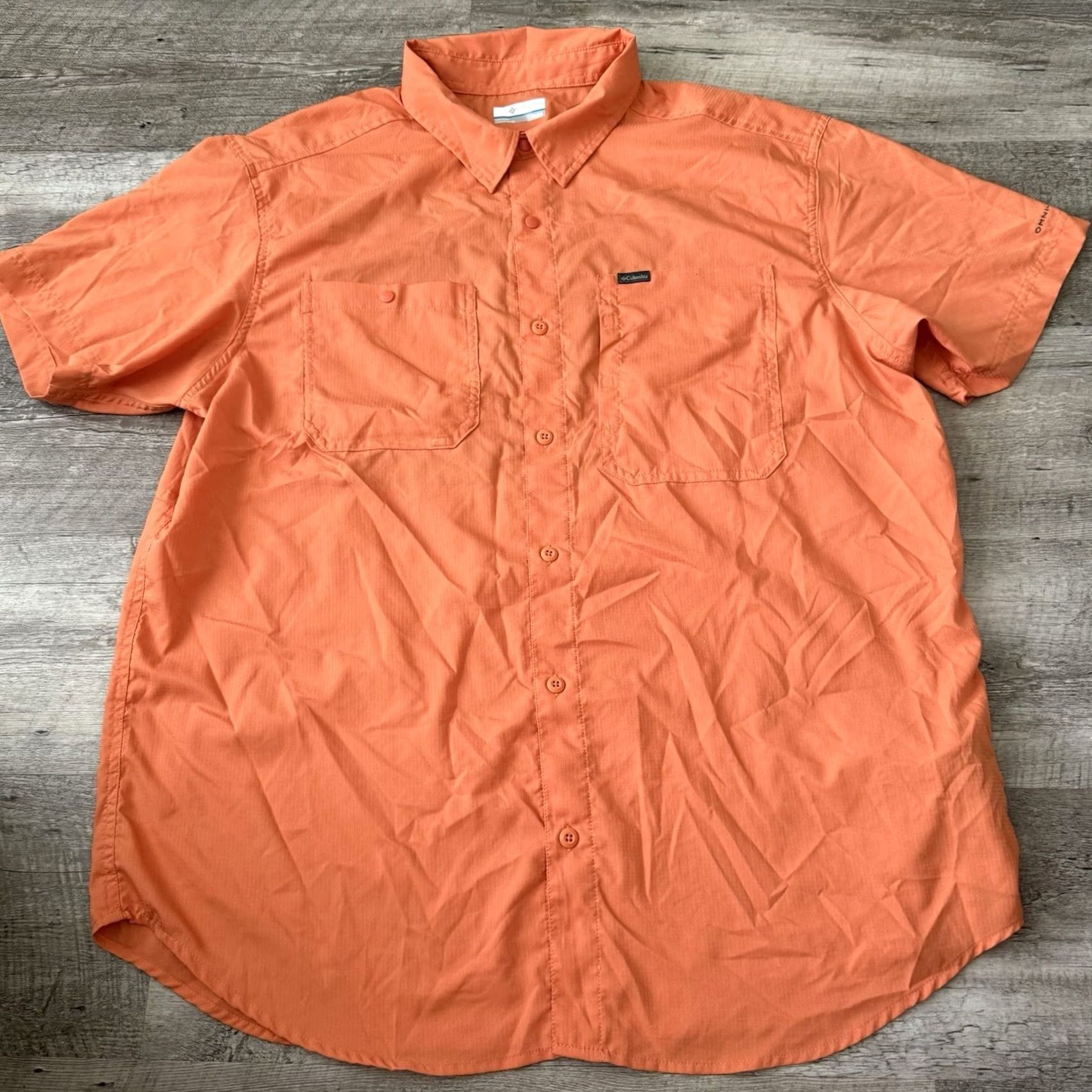 Vintage Columbia Omni-Shade Fishing Shirt Mens XL Orange Short Sleeve UPF 40+ Vented Pockets Button-Up Size US XL / EU 56 / 4 - 6 Thumbnail