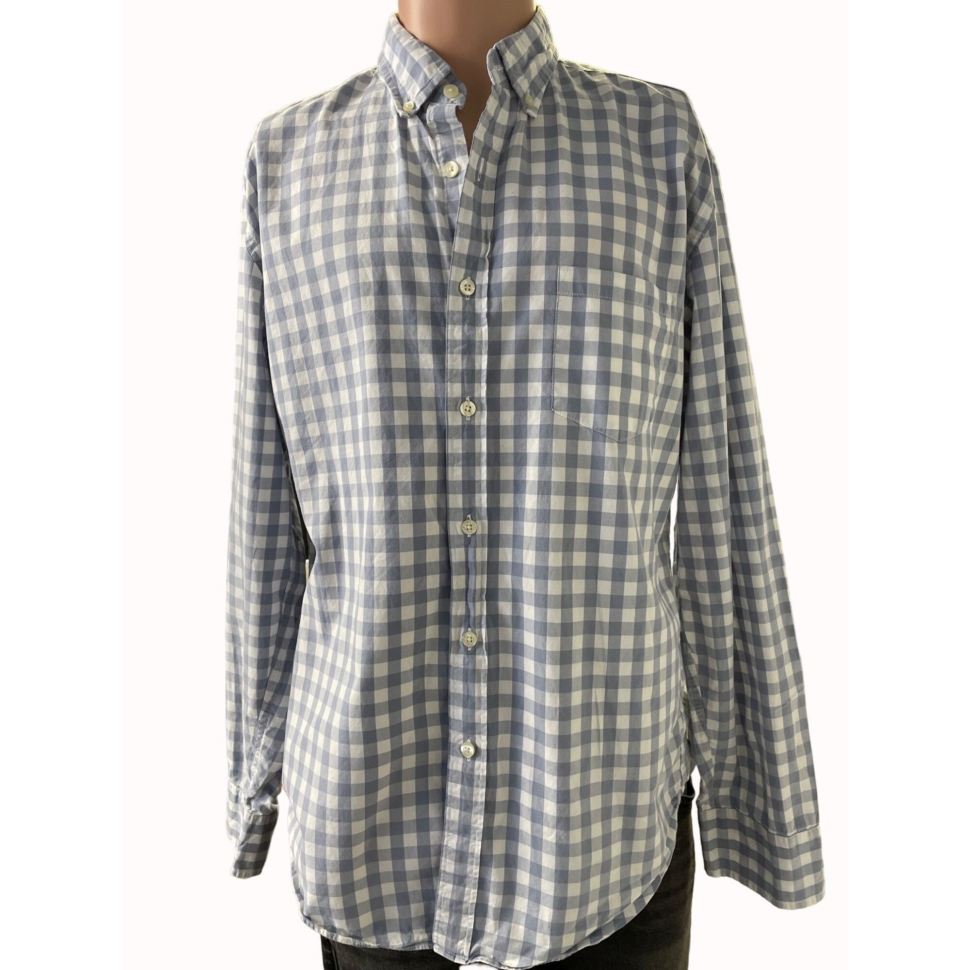 Other J Crew Men's Blue/White Checkered Button up/Long Sleeve Shir Size US L / EU 52-54 / 3 - 1 Thumbnail