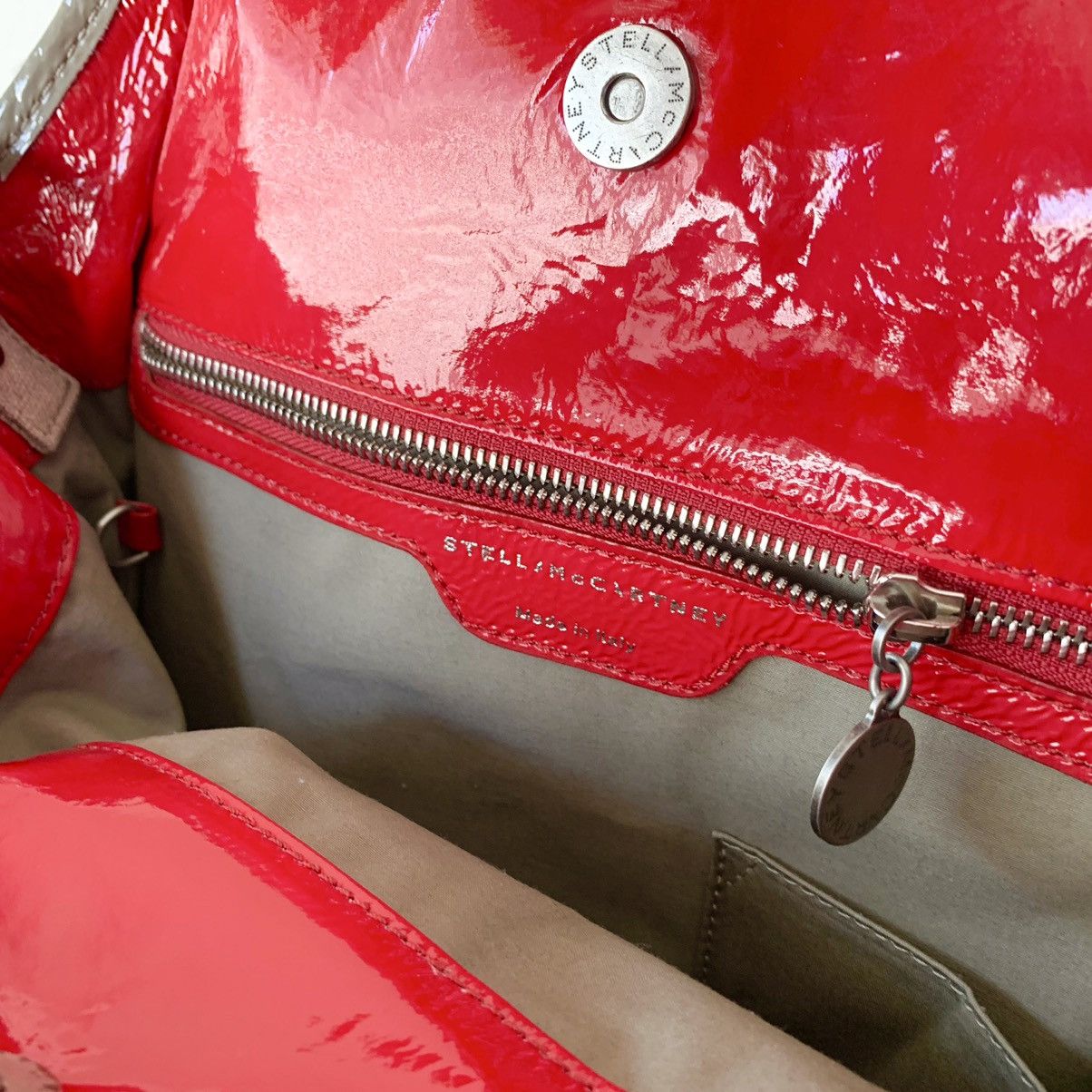Stella McCartney Patent cherry red shiny tote bag Size ONE SIZE - 3 Thumbnail