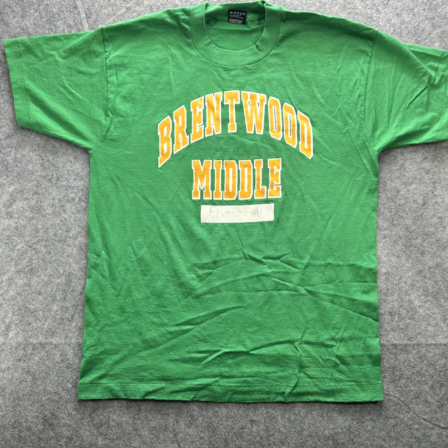 Fruit Of The Loom VINTAGE Brentwood Middle Shirt Mens Large Green Fruit Of The Loom 50/50 90s Size US L / EU 52-54 / 3 - 2 Thumbnail