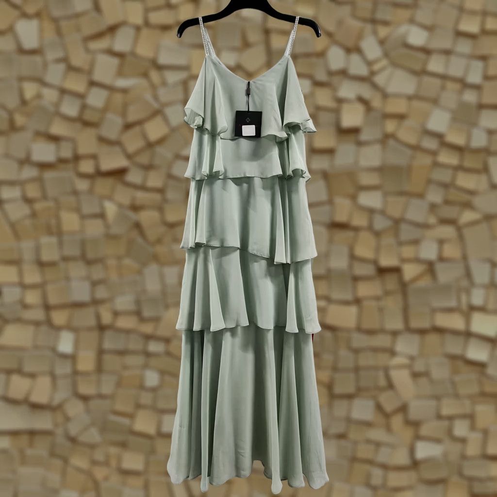Vintage Ariella London Dress Womens 8 Alma Green Sleeveless Maxi Tiered Size M / US 6-8 / IT 42-44 - 1 Thumbnail