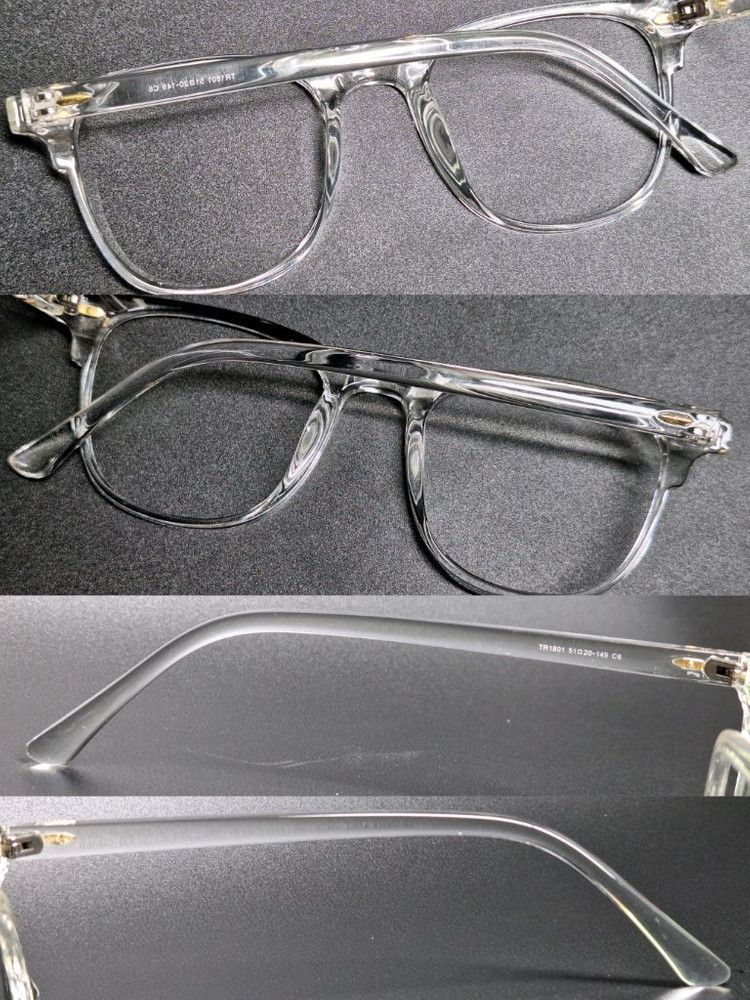 Other TR1801 Clear Transparent Glasses Frame Gold Rivet Detail Size ONE SIZE - 8 Thumbnail