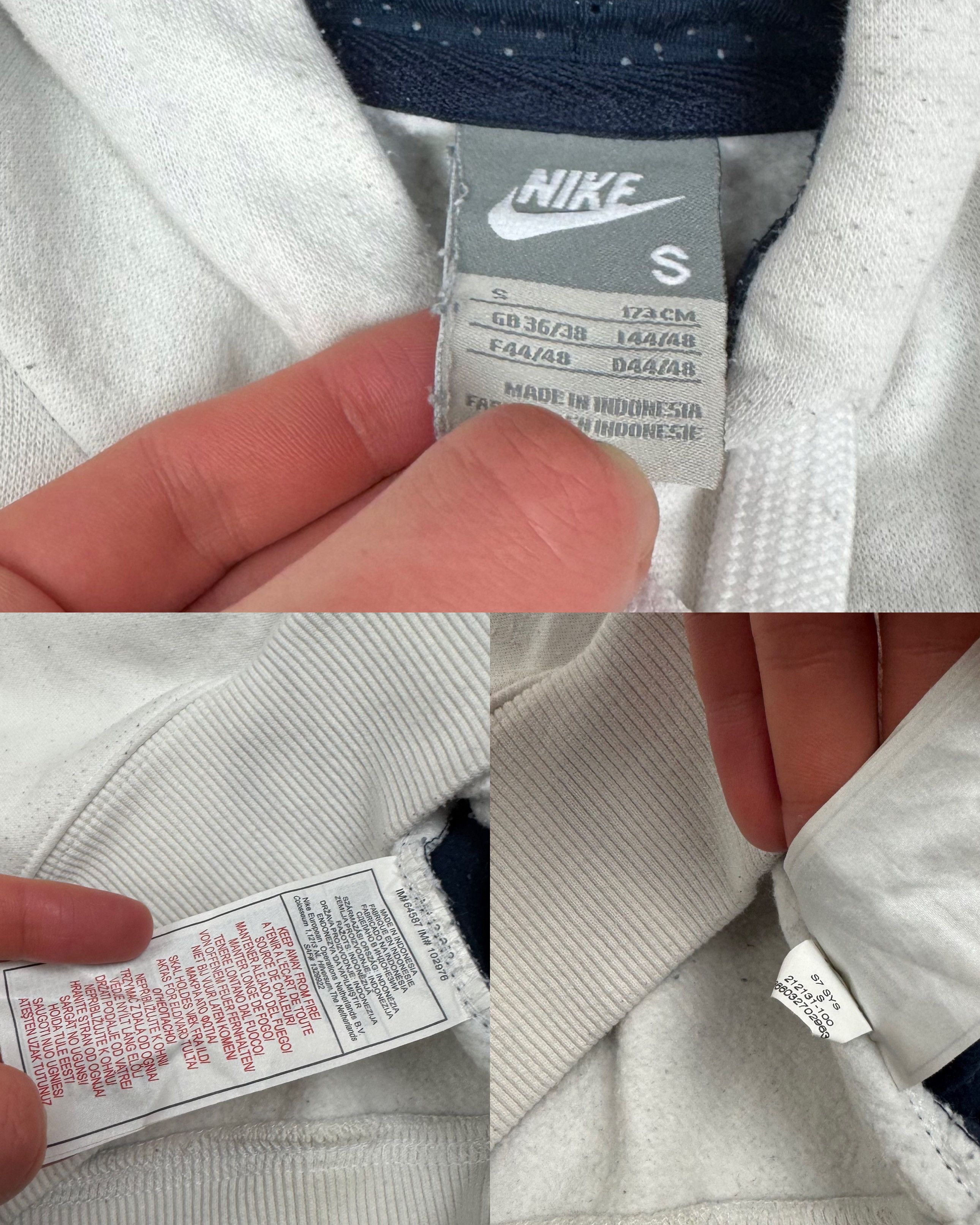 Nike Nike Men's White Black Swoosh Spellout Fleece Hoodie Small Size US S / EU 44-46 / 1 - 2 Thumbnail