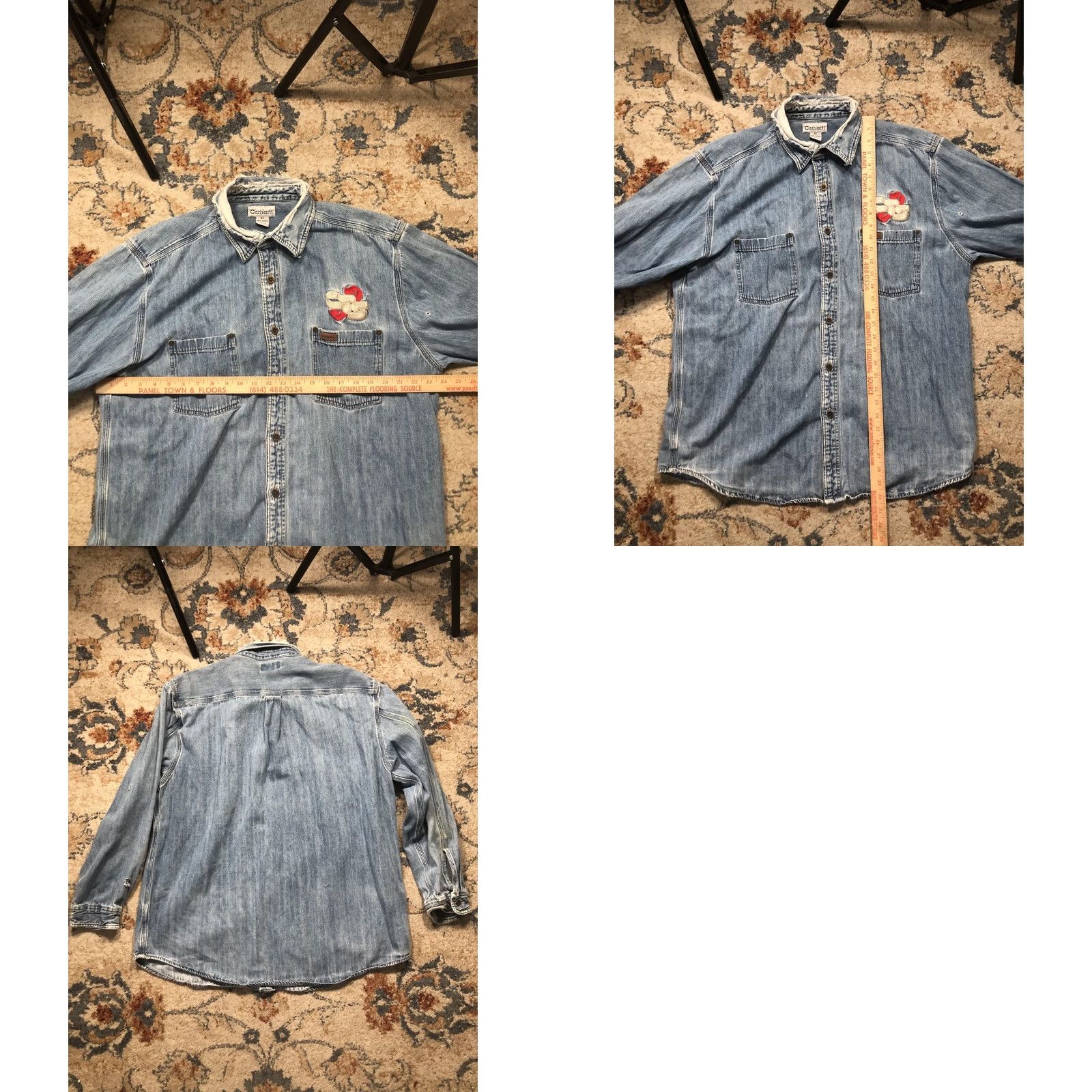 Carhartt VINTAGE Carhartt Shirt Mens XL Blue Denim Button Front Long Sleeve Workwear Distressed Size US XL / EU 56 / 4 - 8 Thumbnail