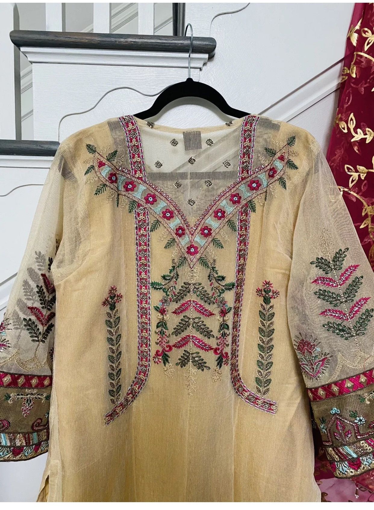 Other NWT Pakistani Indian Women Designer Heavy Work 3 pc suit Size M / US 6-8 / IT 42-44 - 6 Thumbnail