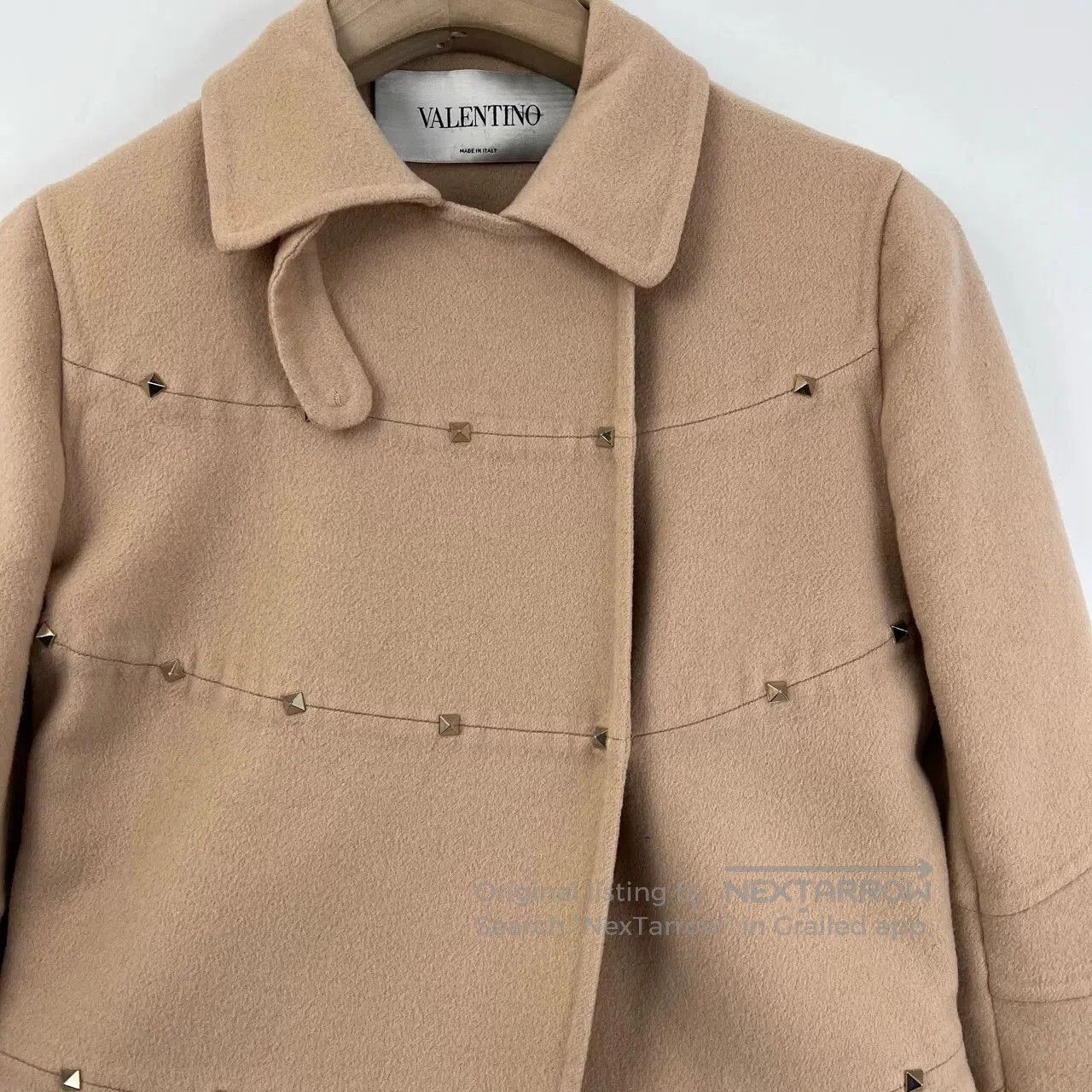 Valentino Valentino Pink Rivet Wool Coat. Size M / US 6-8 / IT 42-44 - 3 Thumbnail