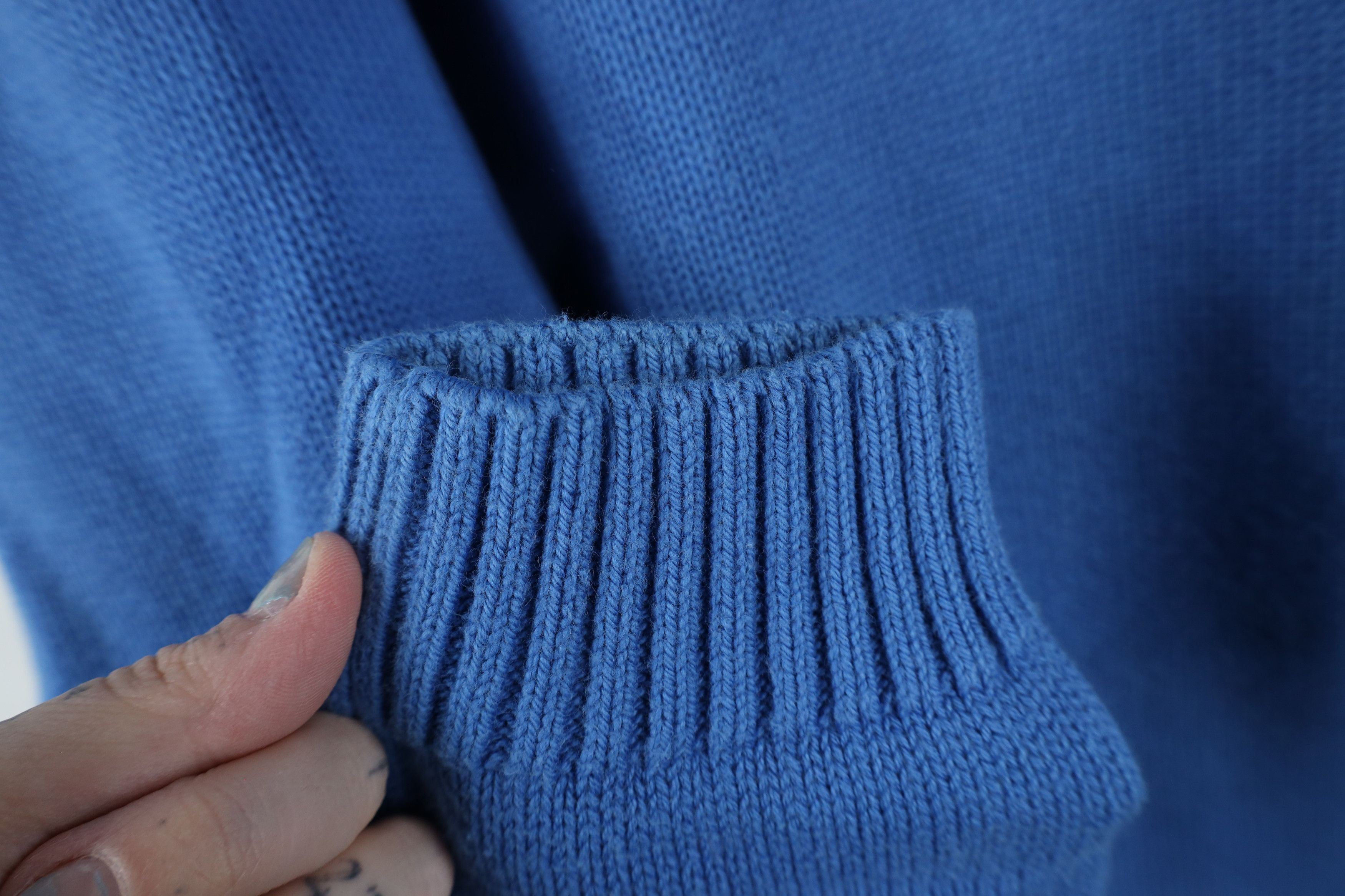 Lands' End × Vintage Vintage 90s Lands End Cotton Knit Crewneck Sweater Blue USA Size XXL / US 16-18 / IT 52-54 - 4 Thumbnail