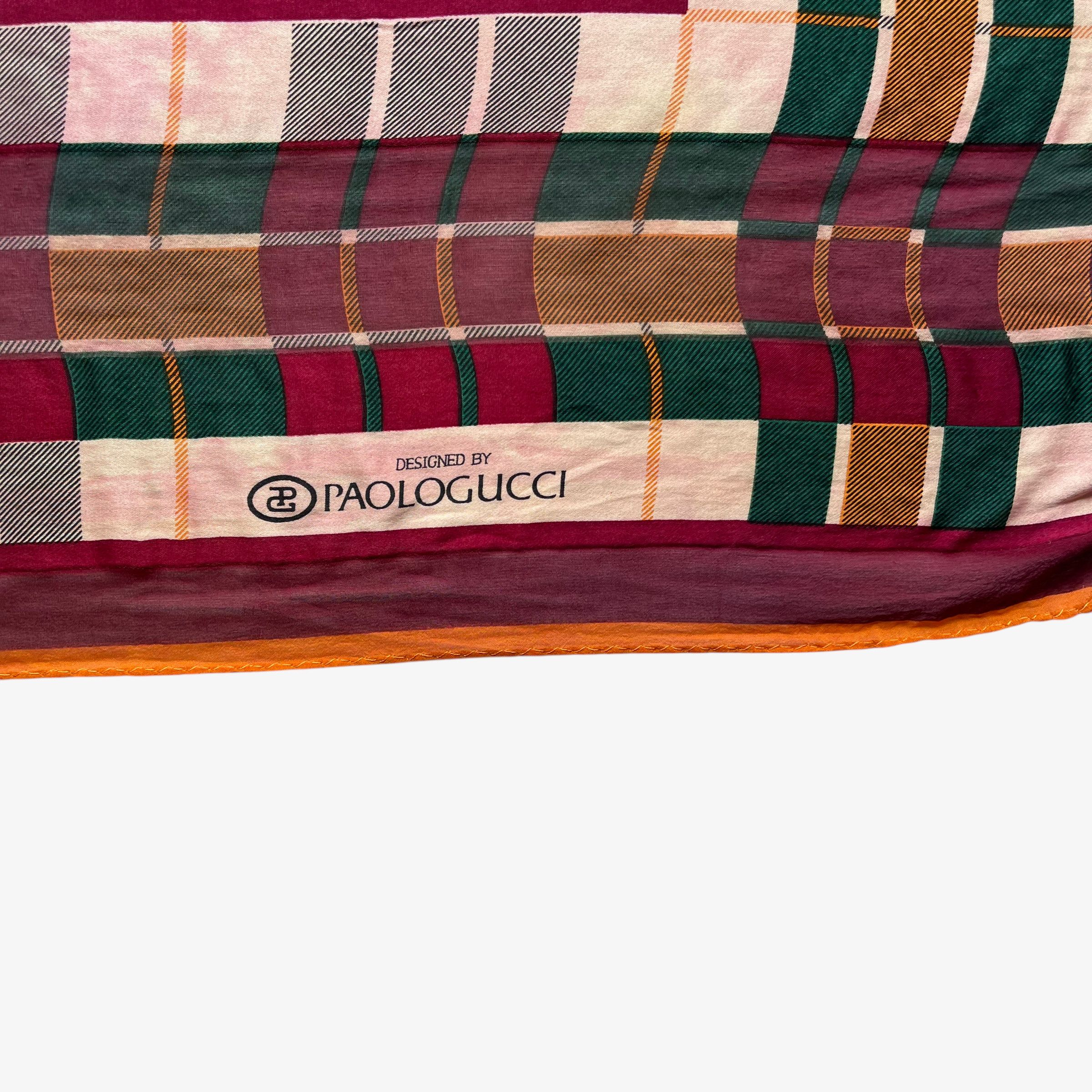 Paolo Gucci Vintage 80s Paolo Gucci Horsebit & Tartan Print Silk Scarf Size ONE SIZE - 3 Thumbnail