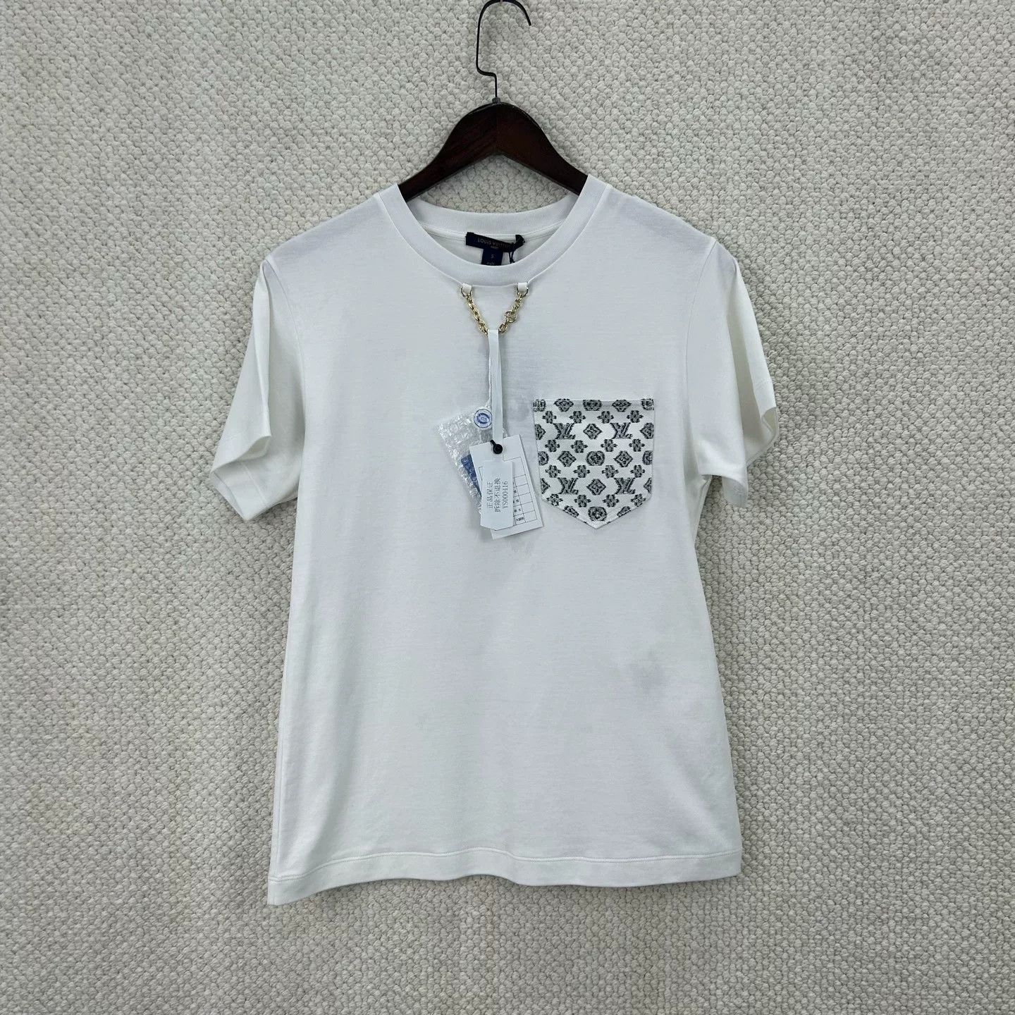 Vintage White Short Sleeve T-shirt with Pocket Size US S / EU 44-46 / 1 - 1 Thumbnail