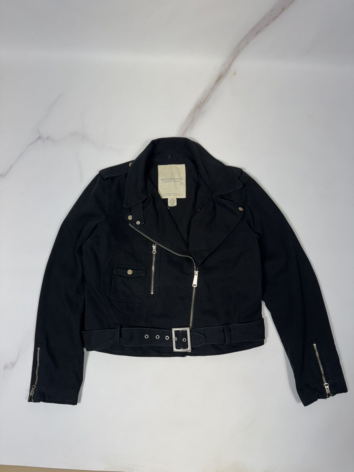 Denim & Supply Ralph Lauren Vintage Denim&Supply Ralph Lauren Belted Biker Jacket Size XL / US 12-14 / IT 48-50 - 1 Thumbnail