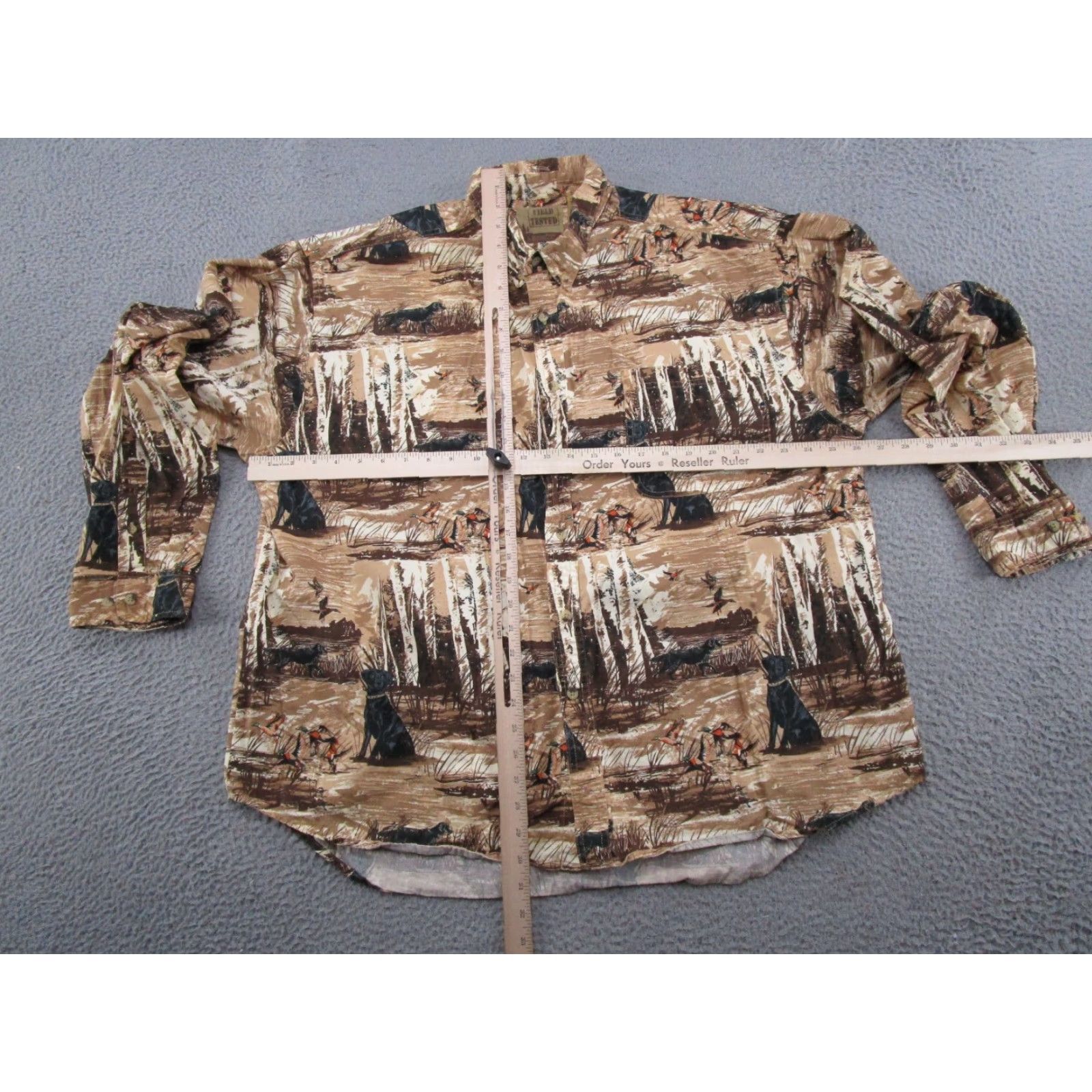 Gloverall Outdoor Life Button-Up Shirt 2XL Multicolor Long Sleeve Western Outdoor Shirts Mens Dogs Ducks Size US XXL / EU 58 / 5 - 4 Thumbnail