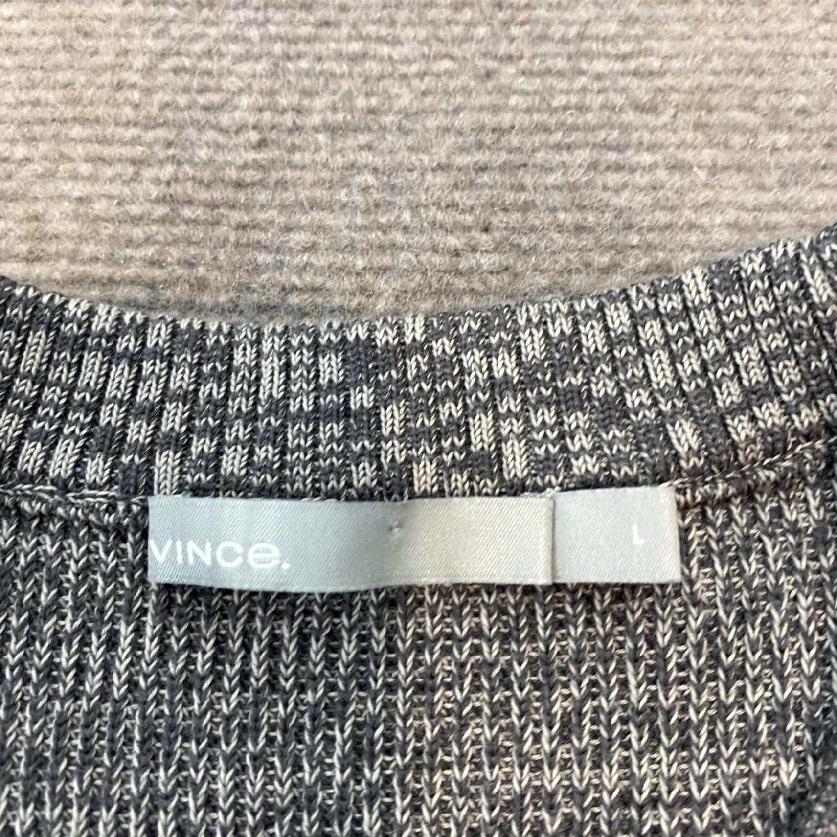 Vince Vince Sweater Womens Large Gray Marled Cotton Blend Crewneck Knit Pullover Size L / US 10 / IT 46 - 5 Thumbnail