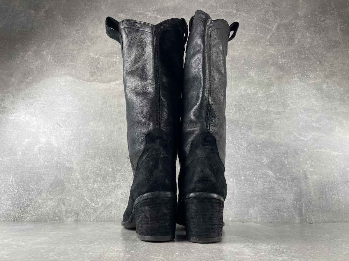 Other Fauzian Jeunesse Black Leather Suede Cowboy Boots Size US 7 / IT 37 - 7 Thumbnail