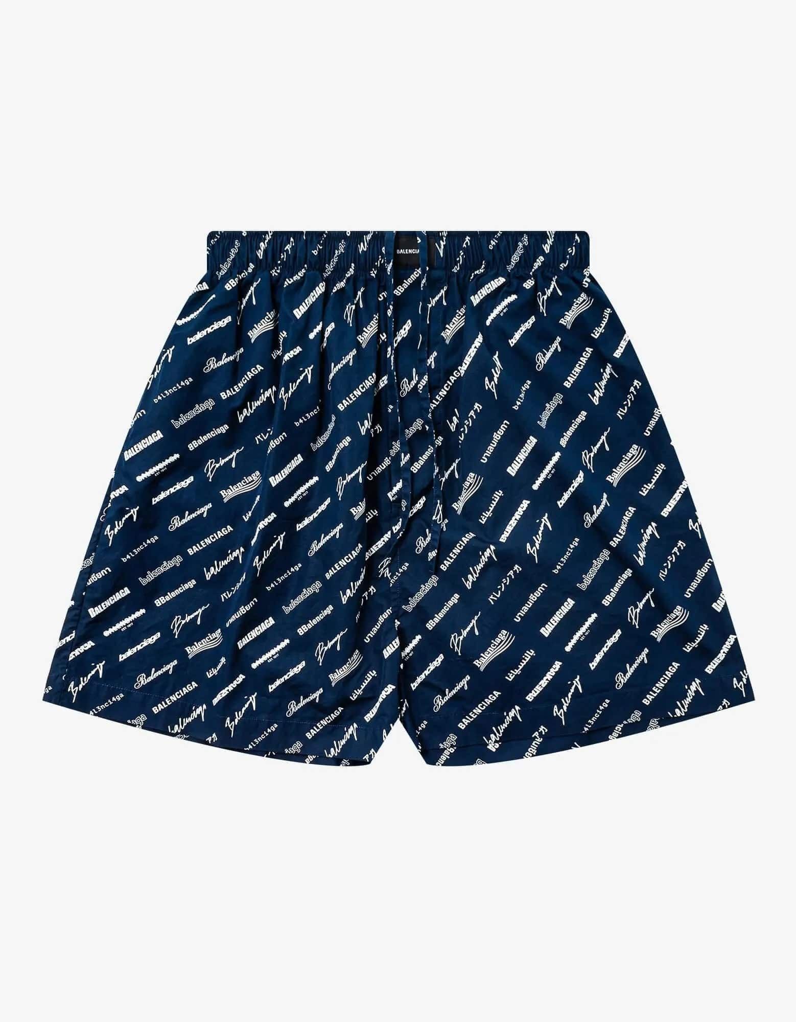 Balenciaga Balenciaga Blue Logomania Pyjama Shorts Size US 30 / EU 46 - 1 Thumbnail