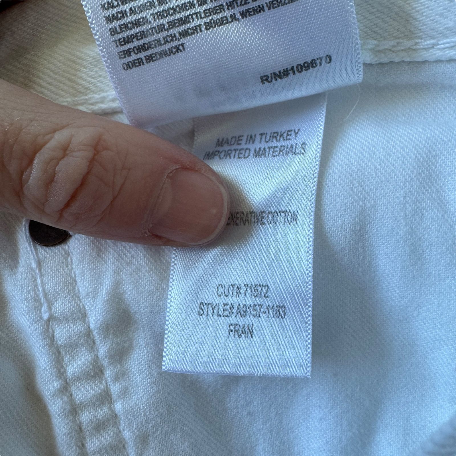 Agolde NEW AGOLDE Fran Low Slung Straight Jean Milkshake Wash White Size 30" / US 8 / IT 44 - 7 Thumbnail