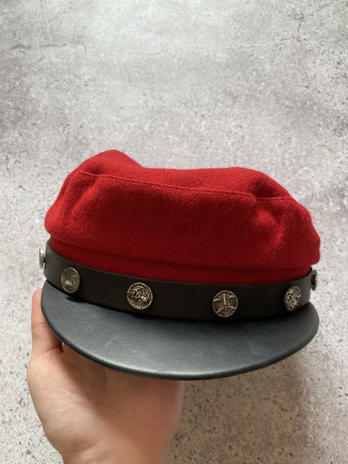 The Kooples The Kooples wool leather hat women luxury cap in red Size ONE SIZE - 3 Thumbnail