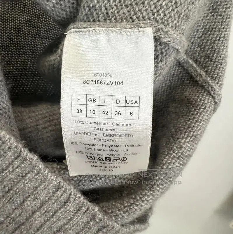 Dior Dior Women's Gray Wool Embroidered Sweater . Size S / US 4 / IT 40 - 6 Thumbnail