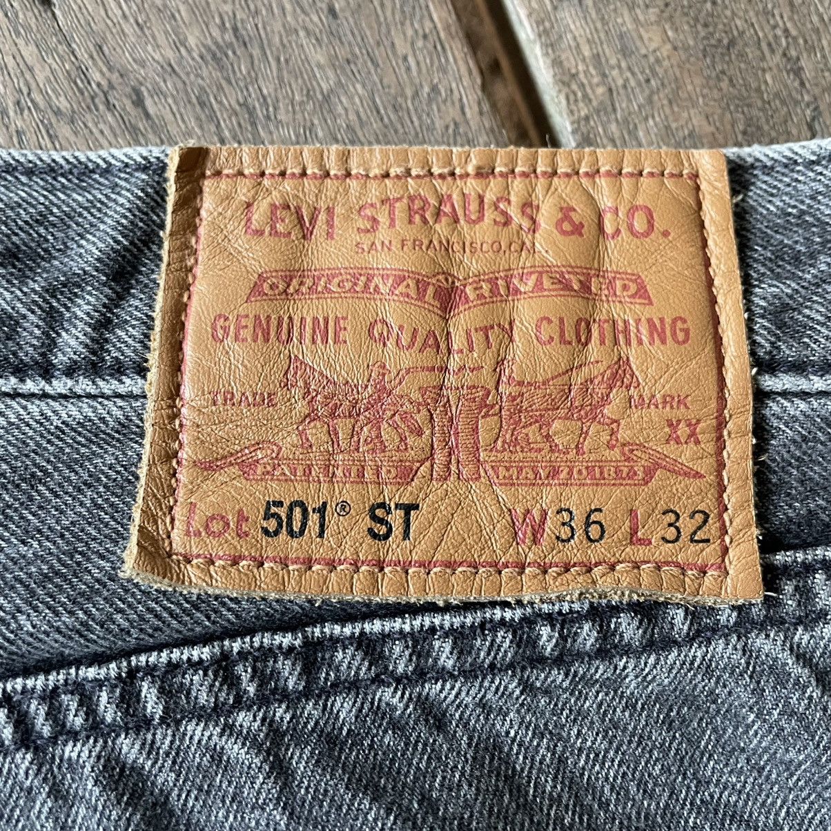 Levi's 🔥Vintage Levis Big E Stoned Washed Black Striaght Jeans Size US 36 / EU 52 - 10 Thumbnail