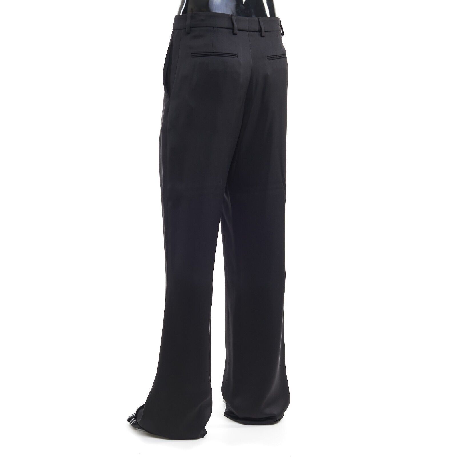 Saint Laurent Paris o1bcso1str0924 Pantalon Satin Satin Lourd in Black Size US 28 / EU 44 - 2 Thumbnail