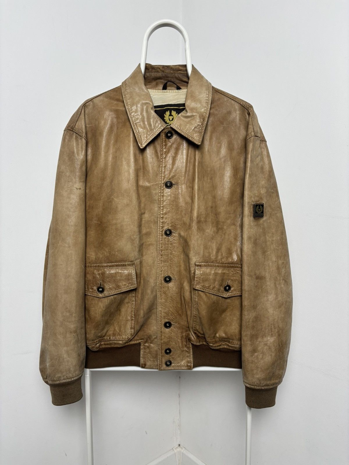 Belstaff × Vintage Rare vintage Belstaff gold Aviator leather jacket Size US L / EU 52-54 / 3 - 2 Thumbnail