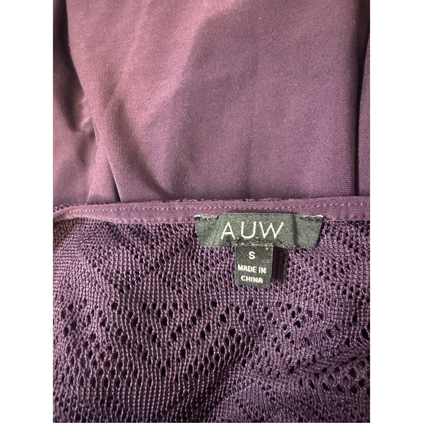 Other AUW Purple Cold Shoulder Top Small – Lace Yoke Blouse, Boho Size S / US 4 / IT 40 - 5 Thumbnail