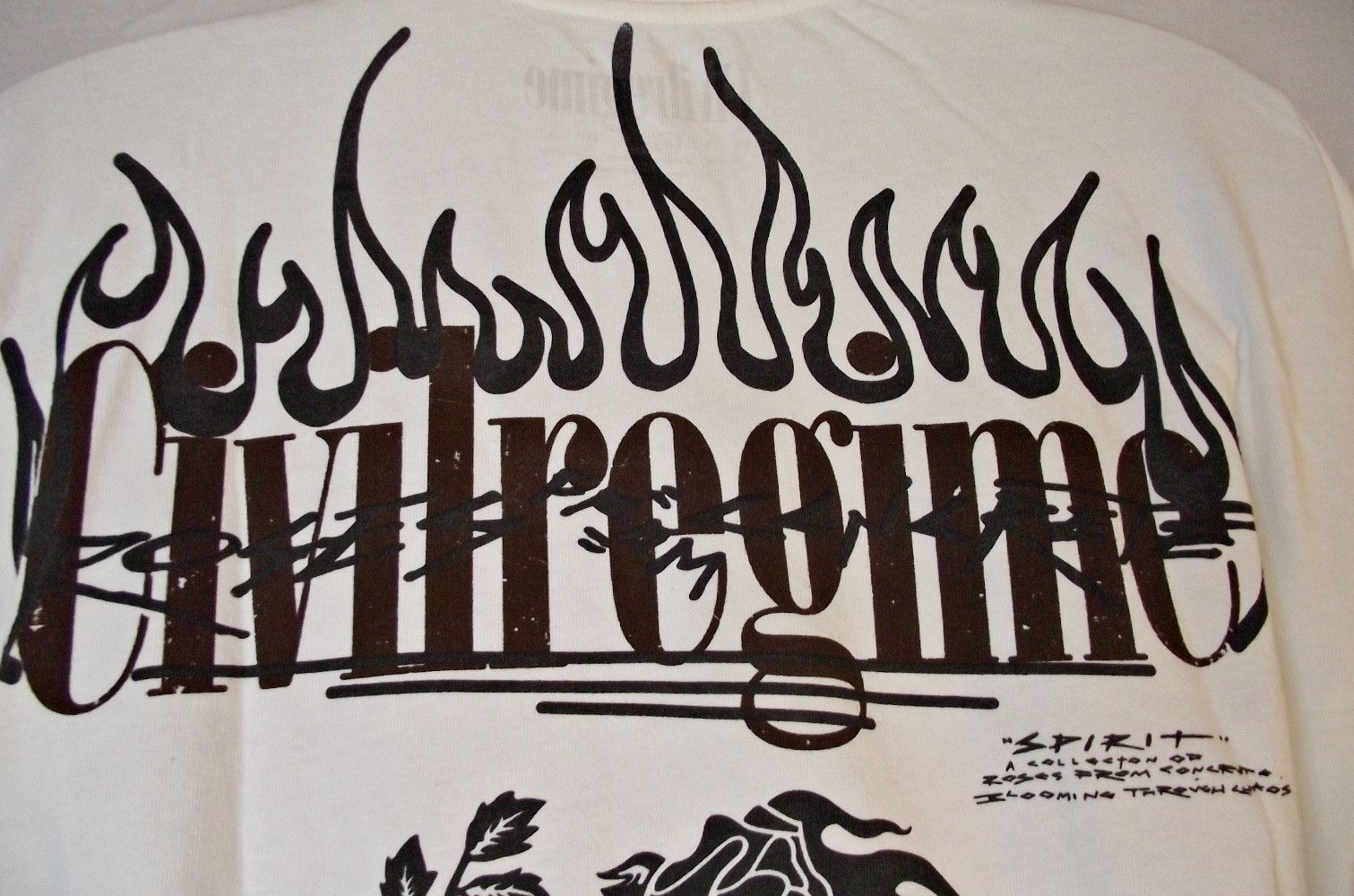 Civil Regime Graphic Tee Shirt White Skull Snake Roses From Concrete Med Size US M / EU 48-50 / 2 - 7 Thumbnail