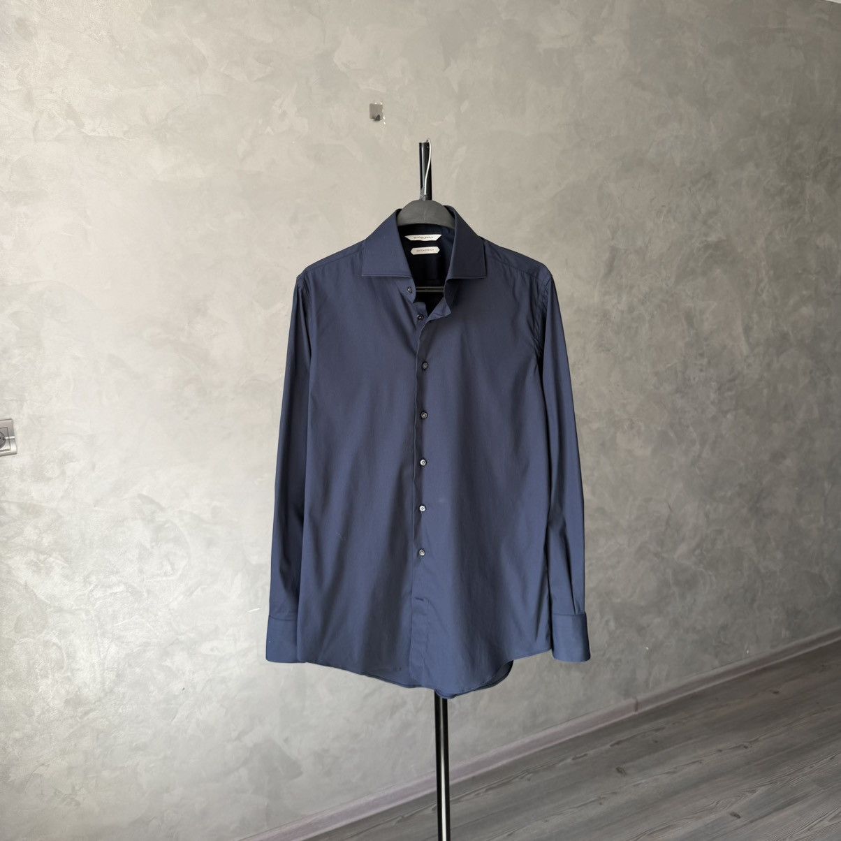 Suitsupply Suitsupply Cotton Stretch Extra Slim Fit Navy Shirt Size US S / EU 44-46 / 1 - 2 Thumbnail