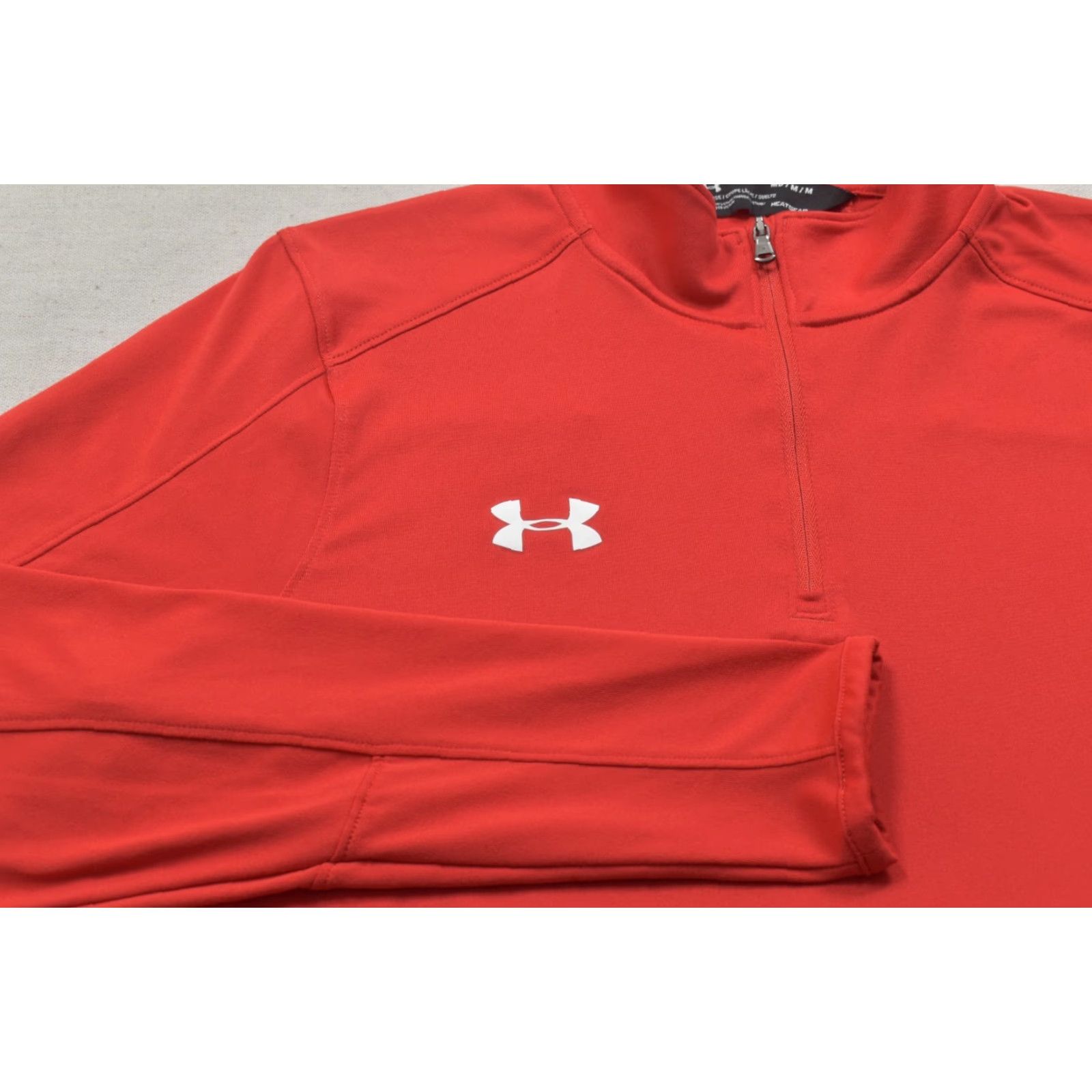 Under Armour Under Armour HeatGear Men's Red 1/4 Zip Pullover Long Sleeve Mock Neck Slim Fit Pullover Size US M / EU 48-50 / 2 - 3 Thumbnail