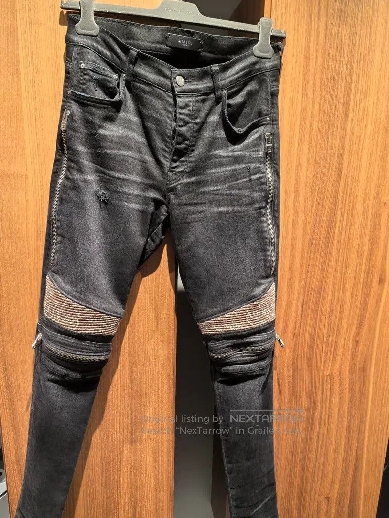 Amiri Amiri Size 31 Black waist-high cashmere jeans Size US 31 - 1 Thumbnail