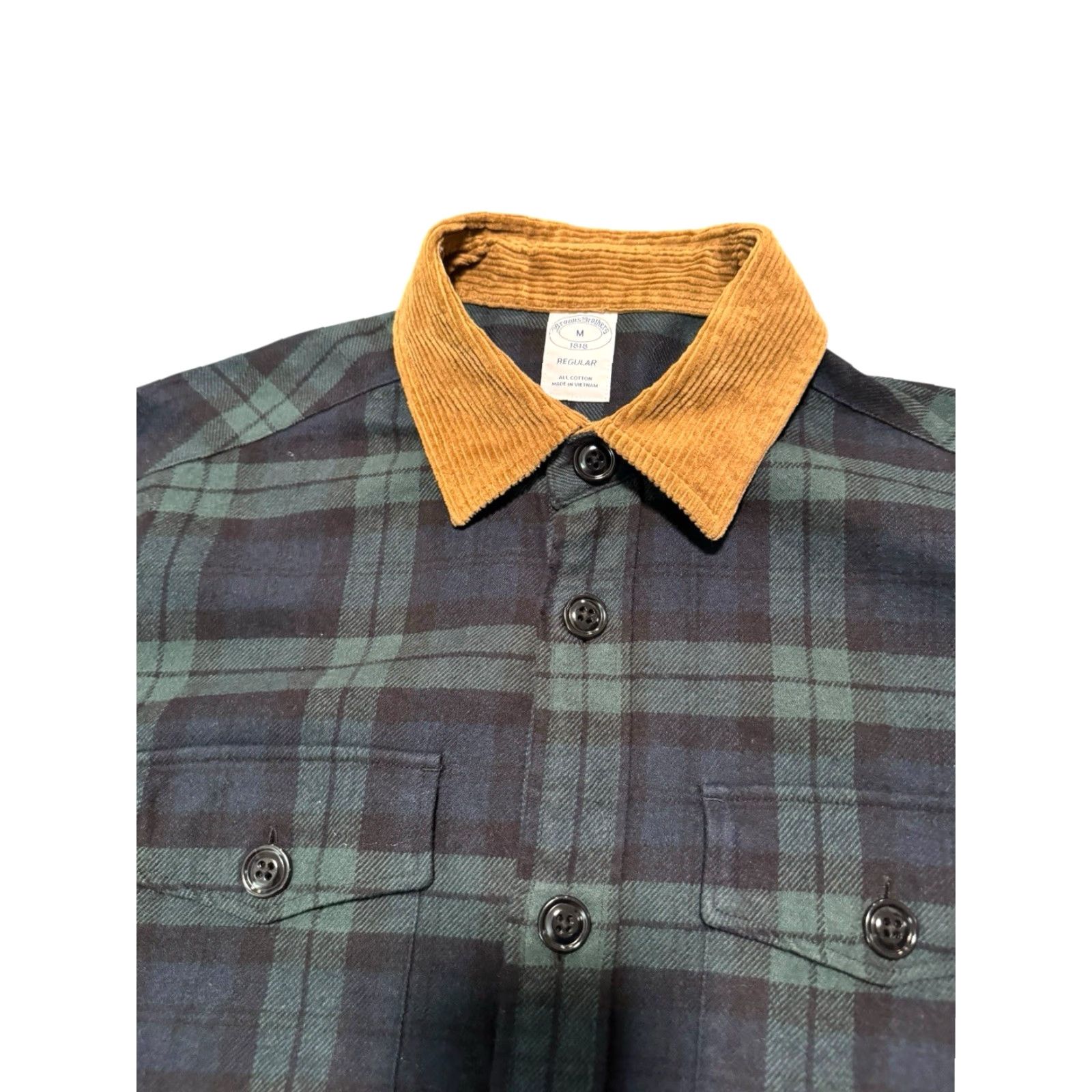 Brooks Brothers VINTAGE Brooks Brothers 1818 Flannel Shirt M Regular Plaid Green Cotton Long Sleeve Button-Up Collared Elbow Patches Men Regular Size US M / EU 48-50 / 2 - 6 Thumbnail