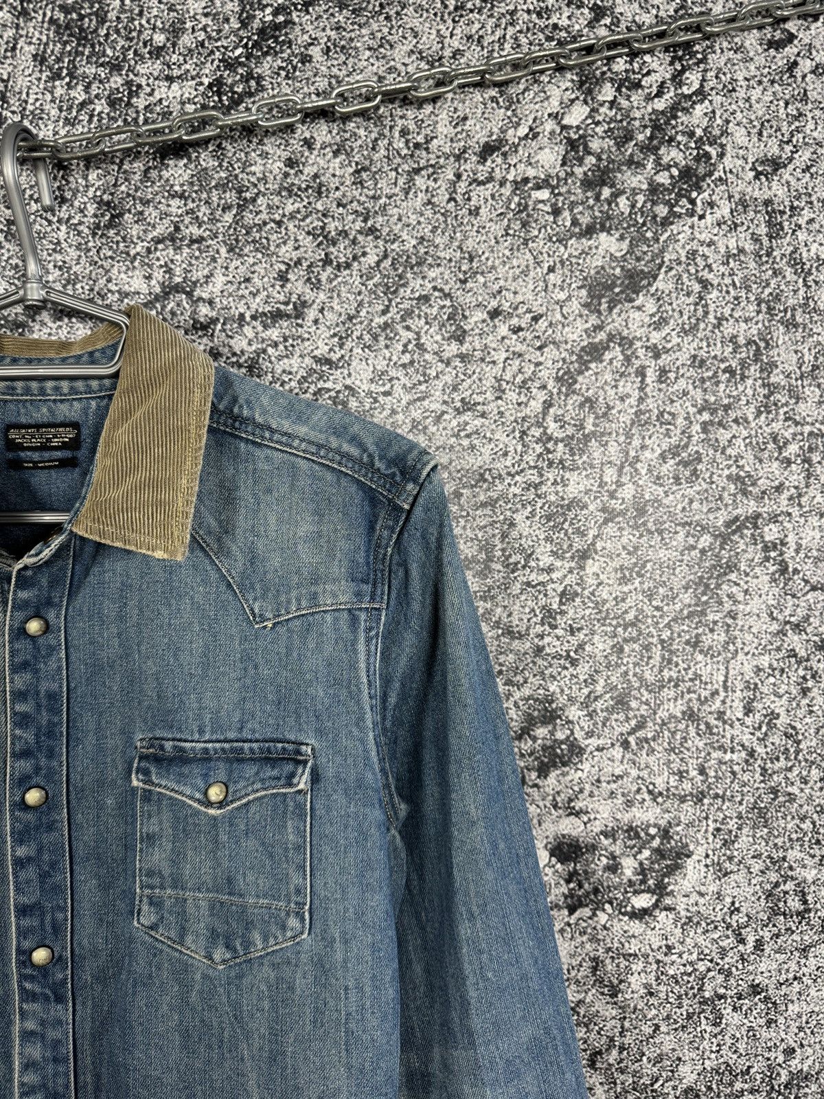 Allsaints Allsaints Spitalfields Bedford Denim Shirt Snap Button Sz M Size US M / EU 48-50 / 2 - 2 Thumbnail