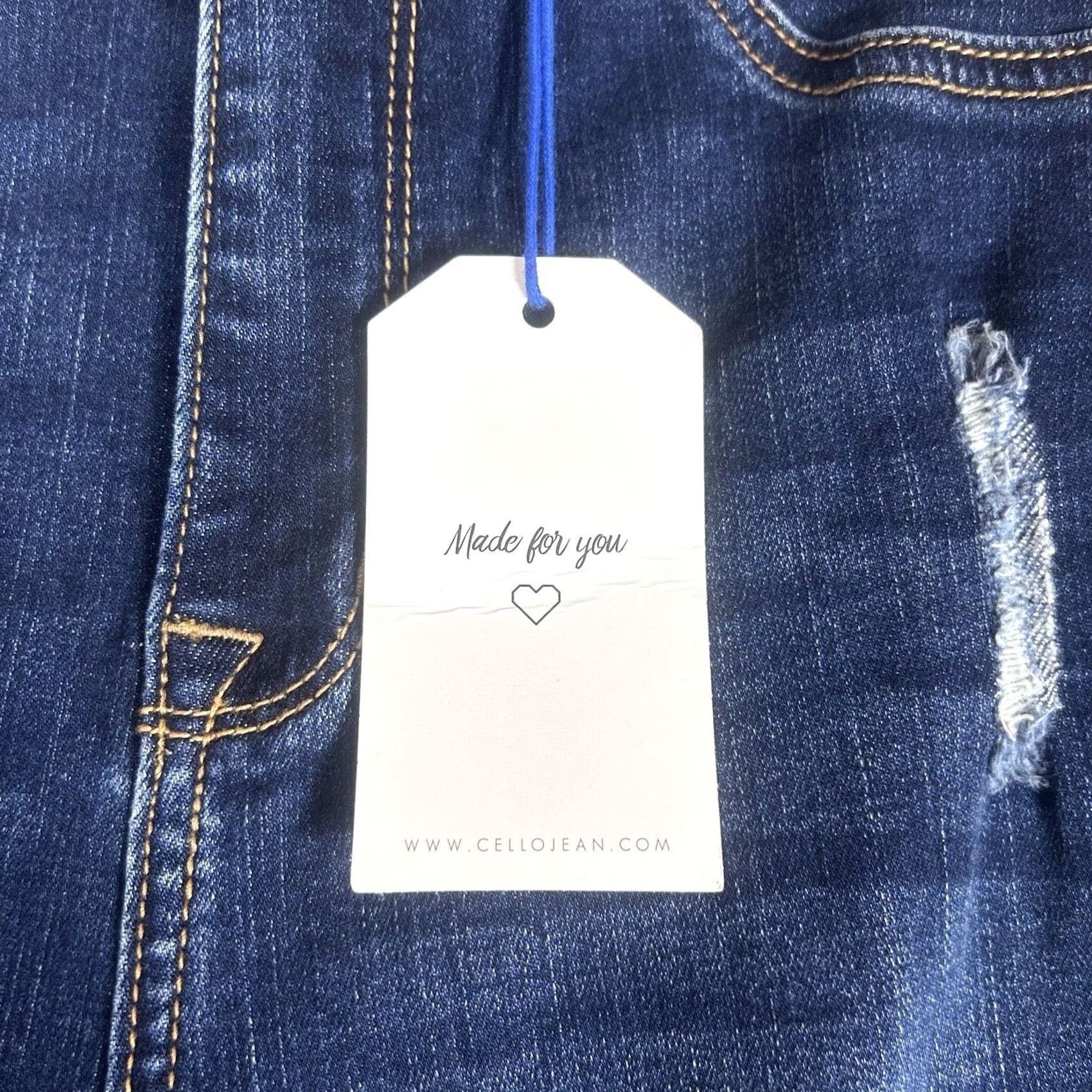 Vintage Cello Jeans Women’s Size 5 High Rise Distressed Skinny Blue Denim NWT Vintage No Size 27" / US 4 / IT 40 - 2 Thumbnail