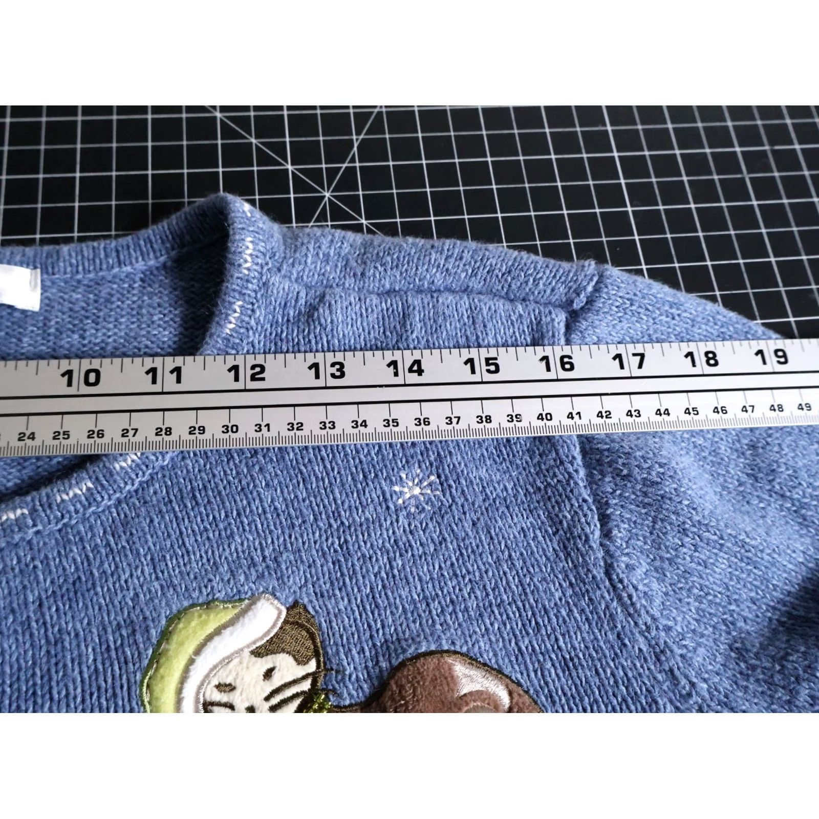 Vintage VINTAGE CJ Banks Sweater Cardigan Women's 1X Blue Cotton Ramie Blend Cat Kitten Motif Size XL / US 12-14 / IT 48-50 - 7 Thumbnail