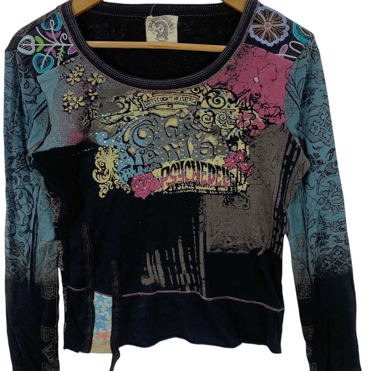 Vintage Vintage SKINNY MINNIE PSYCHEDELIC Rhinestone Bling Tee Size M / US 6-8 / IT 42-44 - 6 Thumbnail
