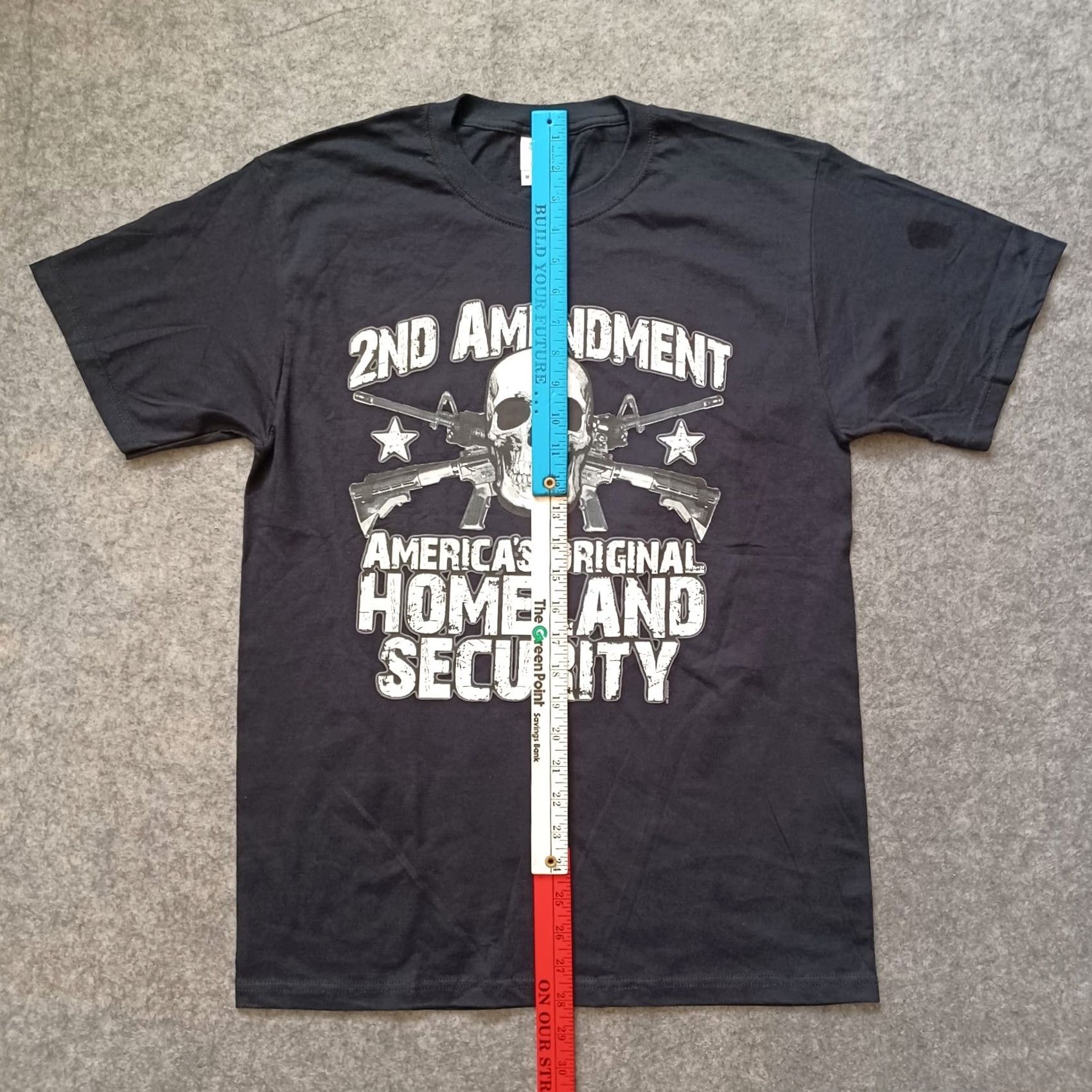 Fruit Of The Loom Second Amendment T Shirt Mens M Black Original Homeland Security Skull Weapons Size US M / EU 48-50 / 2 - 7 Thumbnail