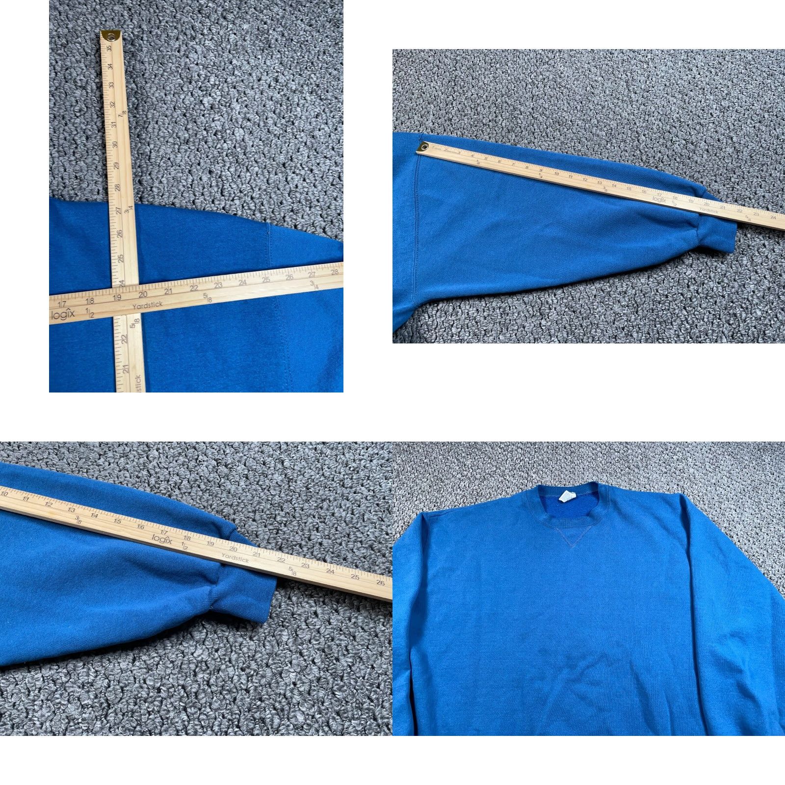 Russell Athletic VTG Russell Athletic Sweatshirt Adult 2XL Blue Crewneck Pullover 50-50 Cotton-Polyester Distressed 90s Mens Size US XXL / EU 58 / 5 - 8 Thumbnail
