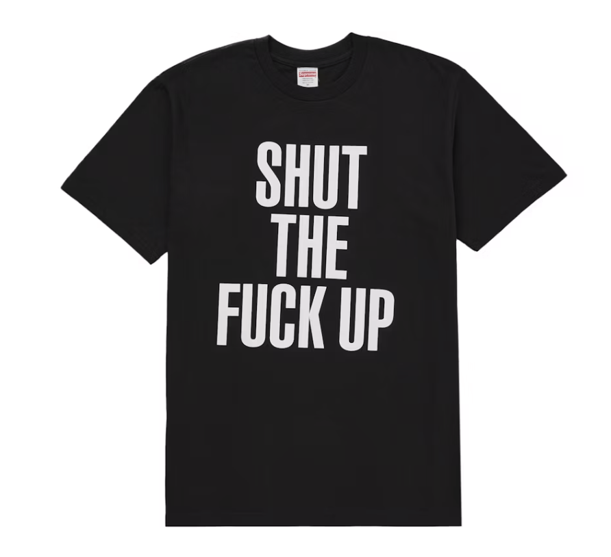 Supreme Supreme Number (N)ine Shut Up Tee Black Size XL Size US XL / EU 56 / 4 - 1 Thumbnail
