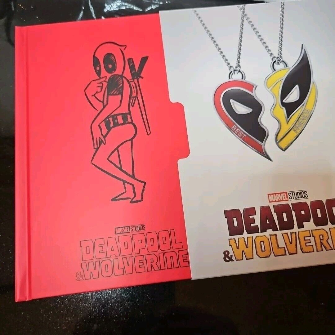 Marvel Comics Deadpool Wolverine BFF Hat Sling Bag Socks Notebook Gift Bun Size ONE SIZE - 8 Thumbnail