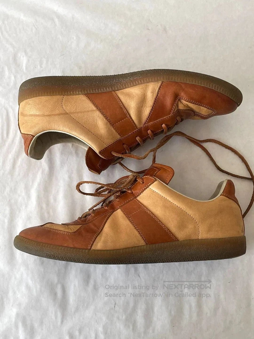 Maison Margiela Maison Margiela Brown Leather Sneakers. Size US 9 / EU 42 - 6 Thumbnail
