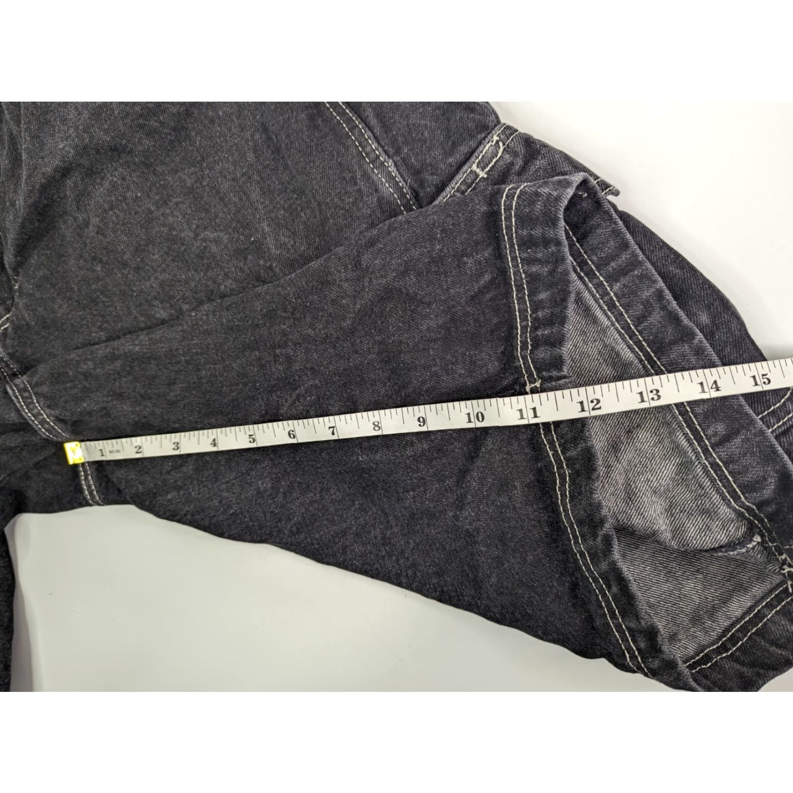 Denime VINTAGE Kenpa Shorts Men Size 38 Black Denim Cargo Baggy 90s Grunge Pockets Logo Embroidered Size US 38 / EU 54 - 3 Thumbnail