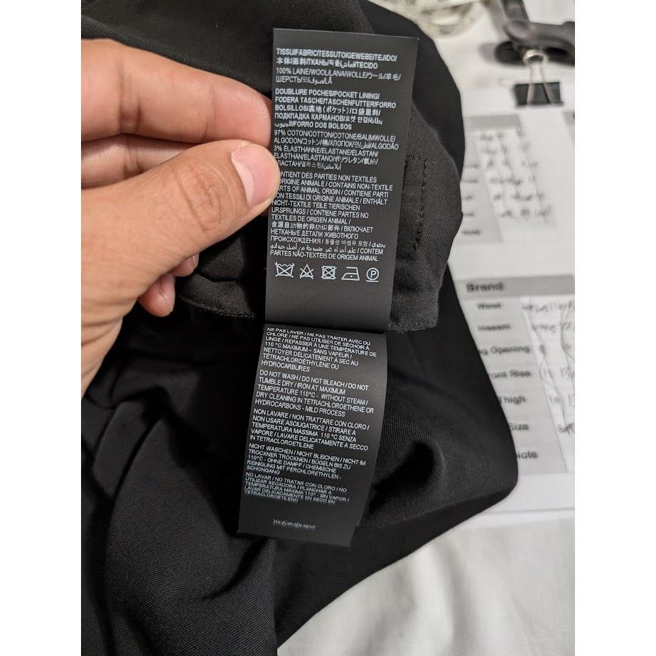 Saint Laurent Paris o1rshd1 Pants Gabardine Fluide in Noir Size US 30 / EU 46 - 17 Thumbnail