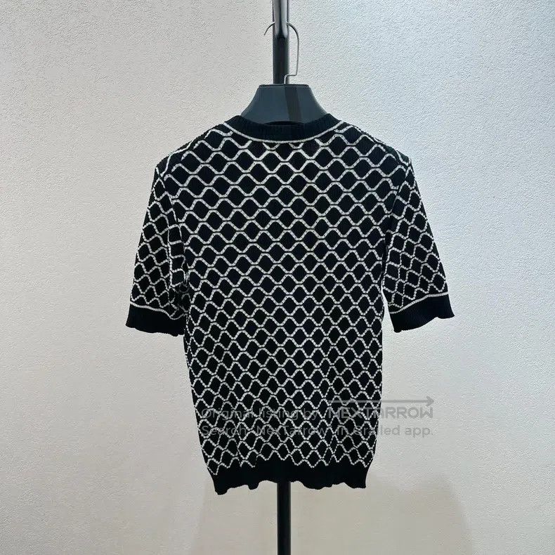 Chanel Chanel Xiaoxiang diamond-shaped knitted thin round-neck sl Size S / US 4 / IT 40 - 2 Thumbnail