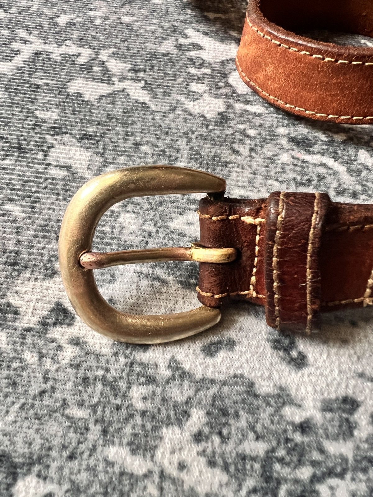 Needles Needles Narrow Leather Belt Size 28 - 3 Thumbnail