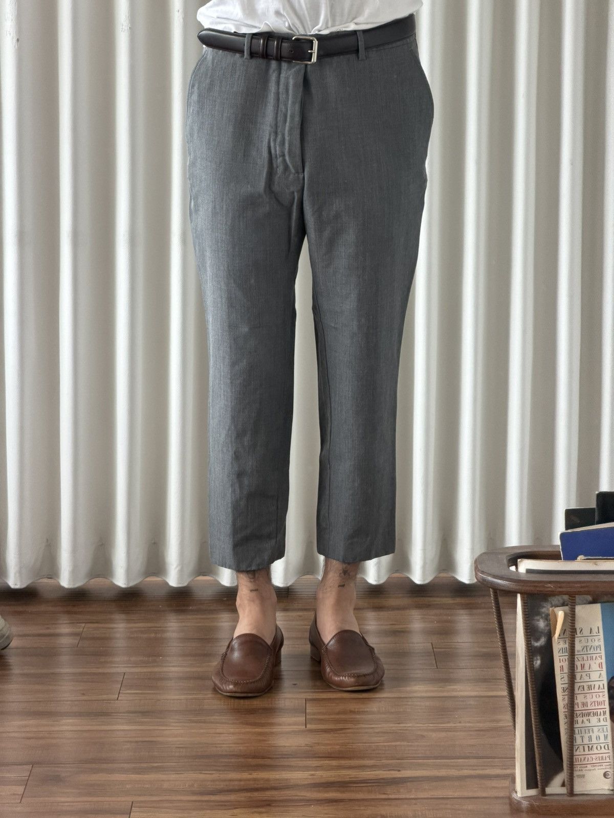 AMI AMI Alexandre Mattiussi Grey Cropped Trousers (Size 44) Size US 30 / EU 46 - 1 Thumbnail