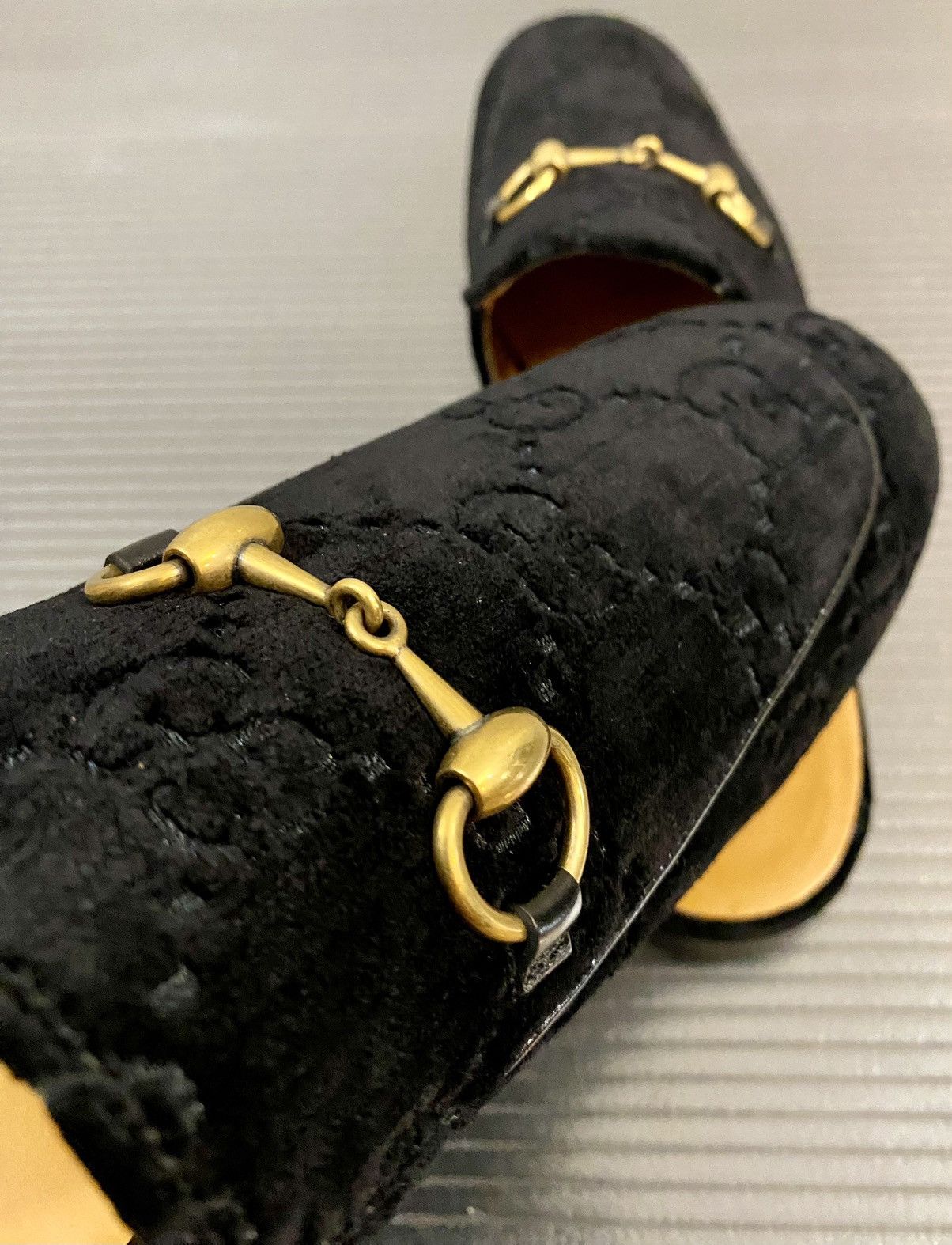 Gucci Gucci 🇮🇹 black velvet GG princetown horsebit slip on 9 US NEW Size US 9 / EU 42 - 8 Thumbnail