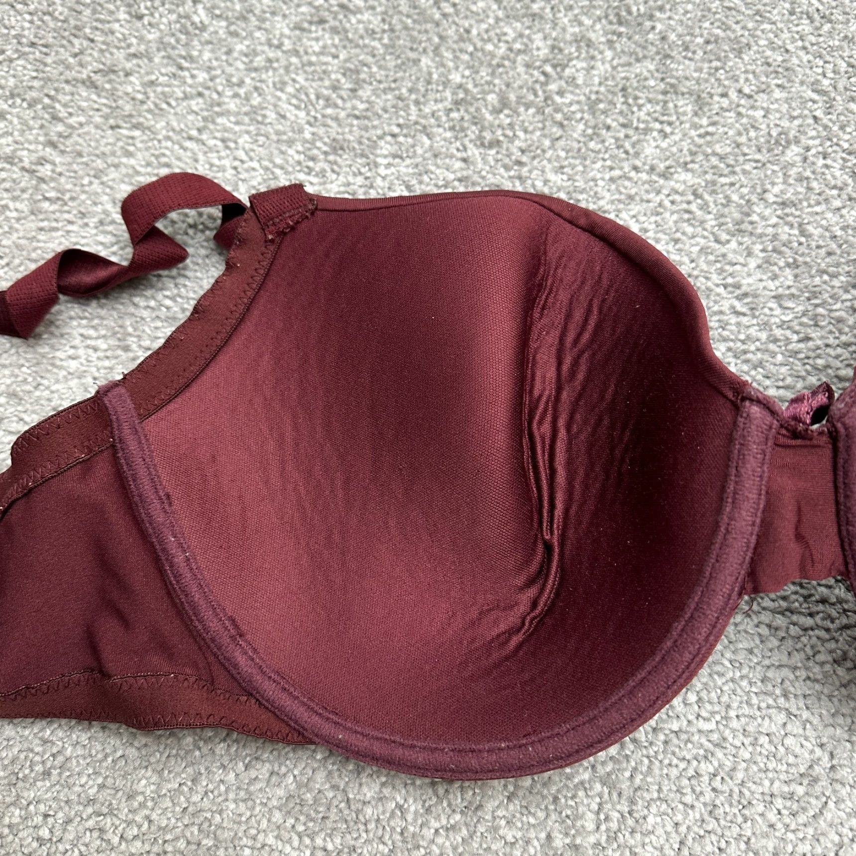 Vintage VINTAGE Prima Valentina Push Up Bra Women 38DD Maroon Padded Underwired Adjustable Strap 38DD Red Womens Bra Size ONE SIZE - 6 Thumbnail