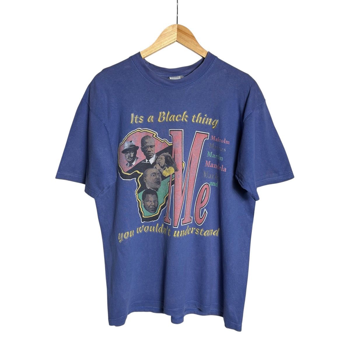 Vintage Vintage 90s Black History Malcolm Martin Luther Graphic Tee Size US L / EU 52-54 / 3 - 1 Thumbnail