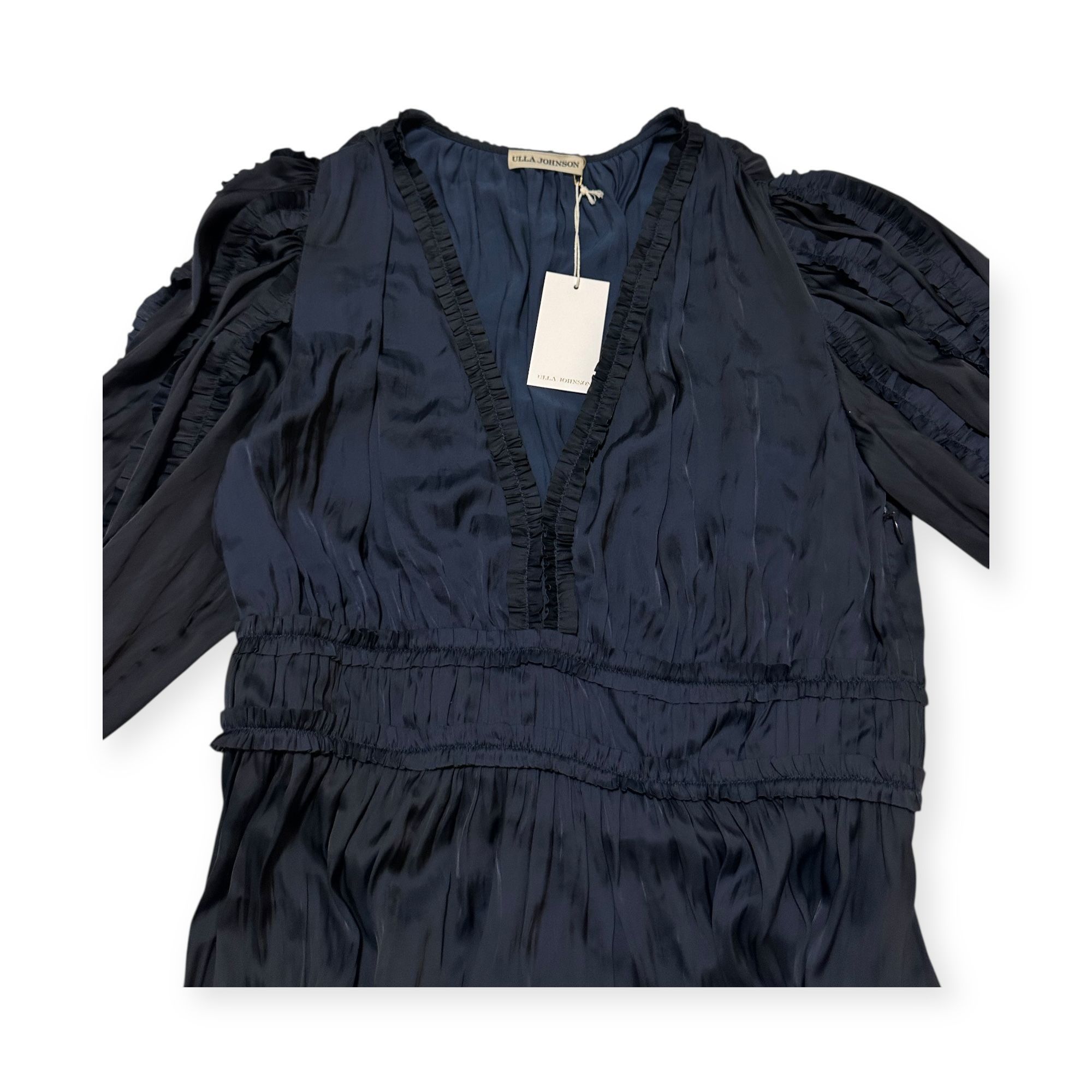 Ulla Johnson Ulla Johnson Gemma Plissé Mini Dress Midnight, Size 84NWT Size S / US 4 / IT 40 - 7 Thumbnail