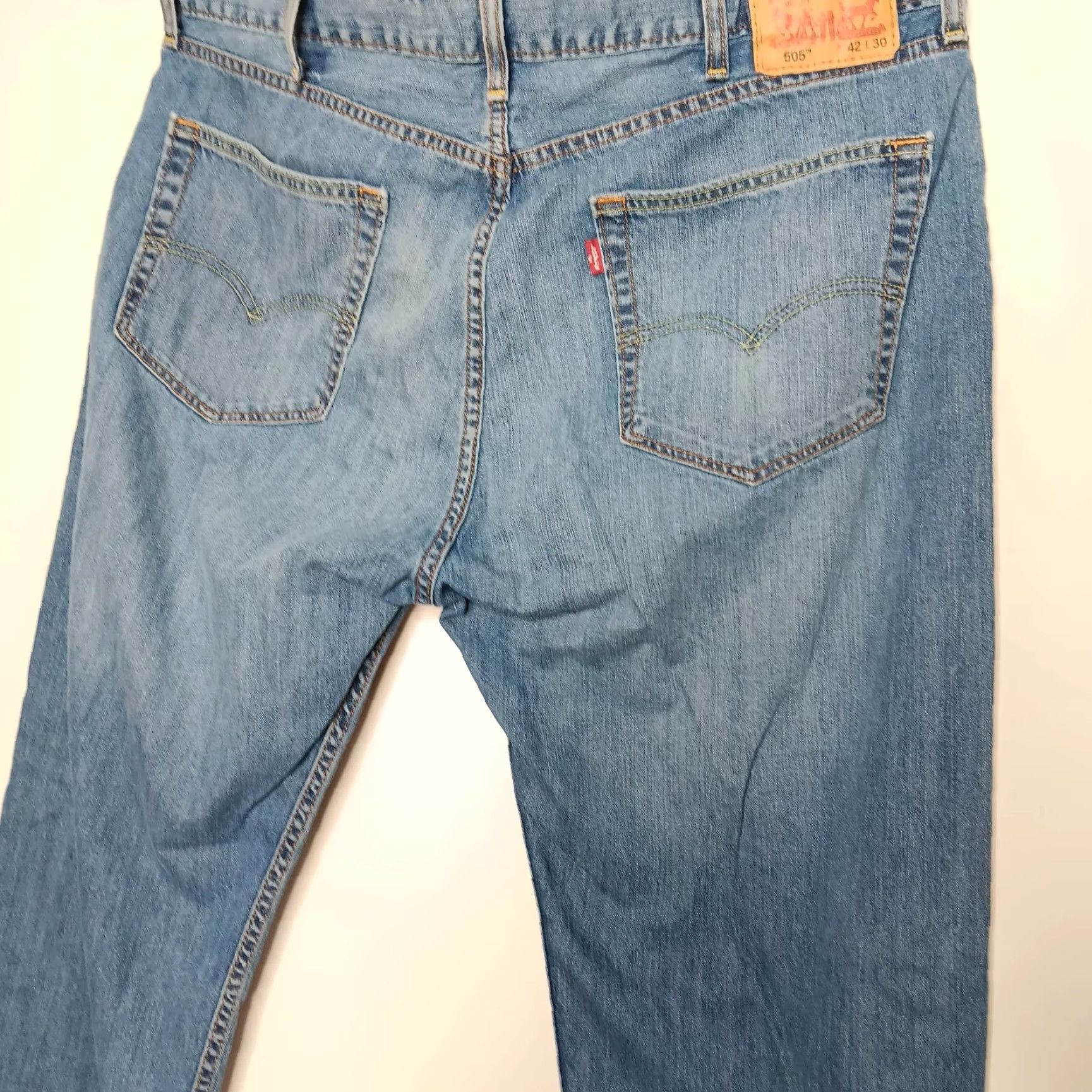 Levi's Levi's 505 Jeans Men 42x29 Light Wash Denim Regular 5-Pocket Straight Leg Work Pants Mens Size US 42 / EU 58 - 6 Thumbnail