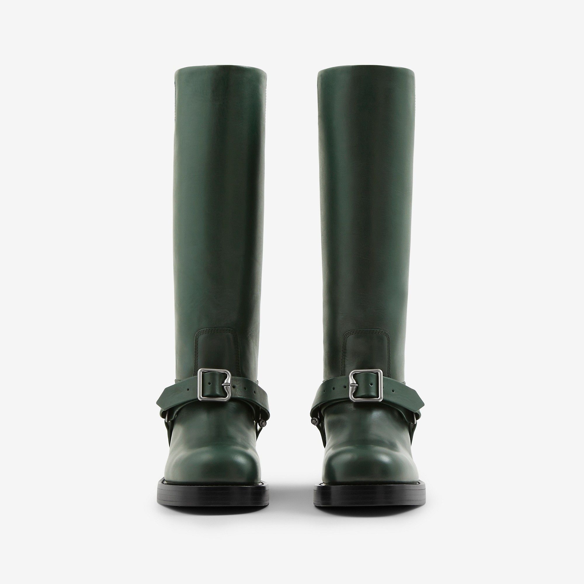 Burberry o1w1db10125 Leather Saddle Tall Boots in Green Size US 8.5 / IT 38.5 - 2 Thumbnail